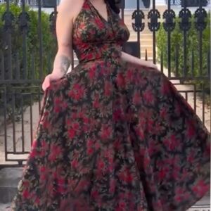 Floral Halter Maxi Dress